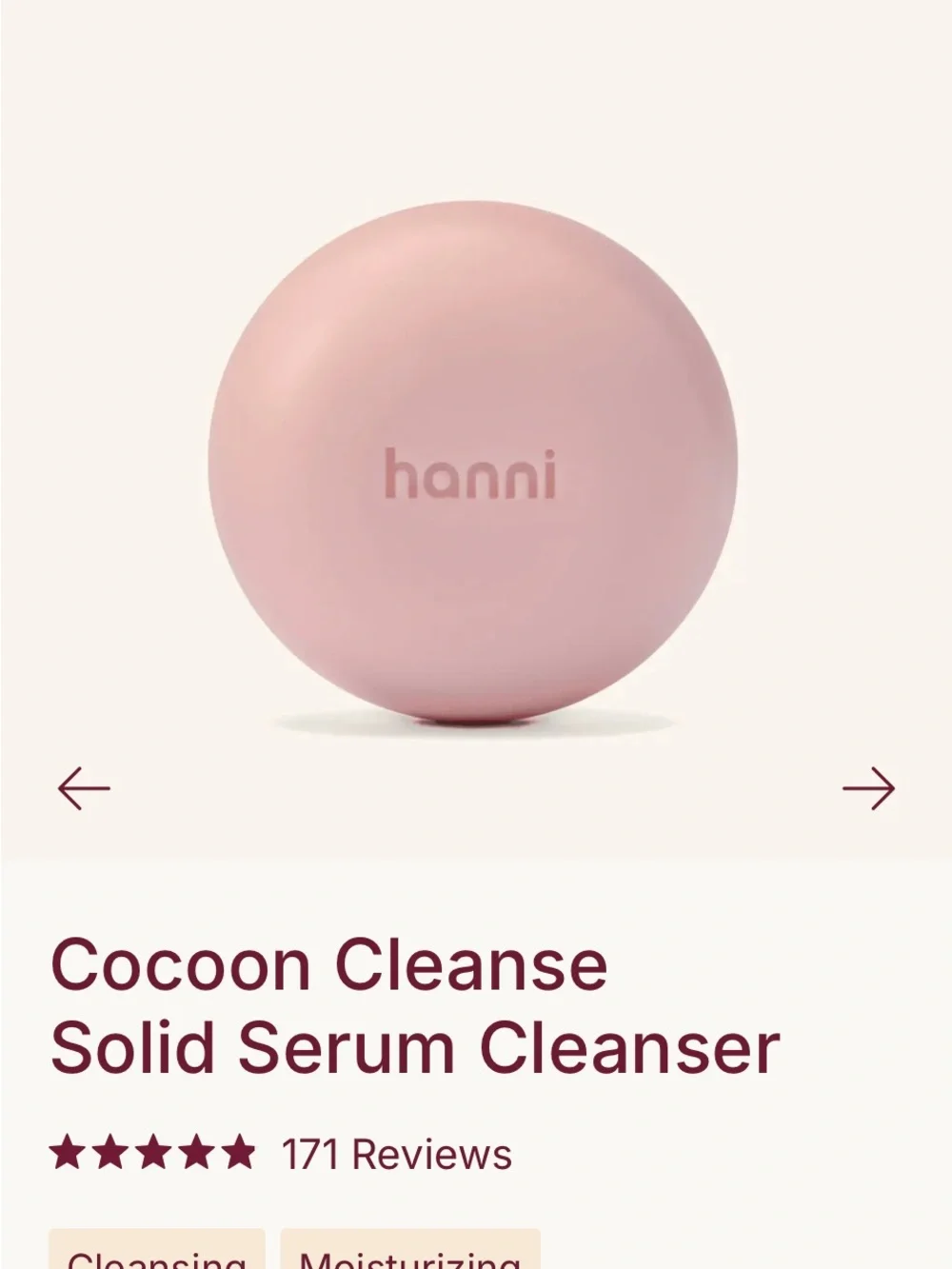 NIB Hanni Cocoon Cleanse & Shave Pillow Set